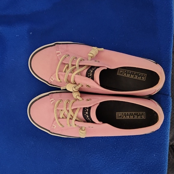 Make Offer! Sperry Topsider slip on boat shoe, pink thick canvas sneaker Size 6 - Picture 12 of 12